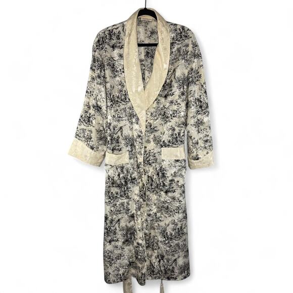 Vintage Victoria’s Secret Toile Satin Robe Gold Label‎ Size P / S Regency Glam - Picture 3 of 8